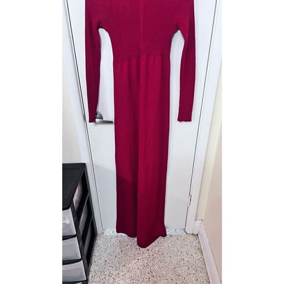 Tricots by Youth Guild Womens Ribbed Knit Long Sleeve Maxi Long Dress Red Size 6 - Picture 7 of 16